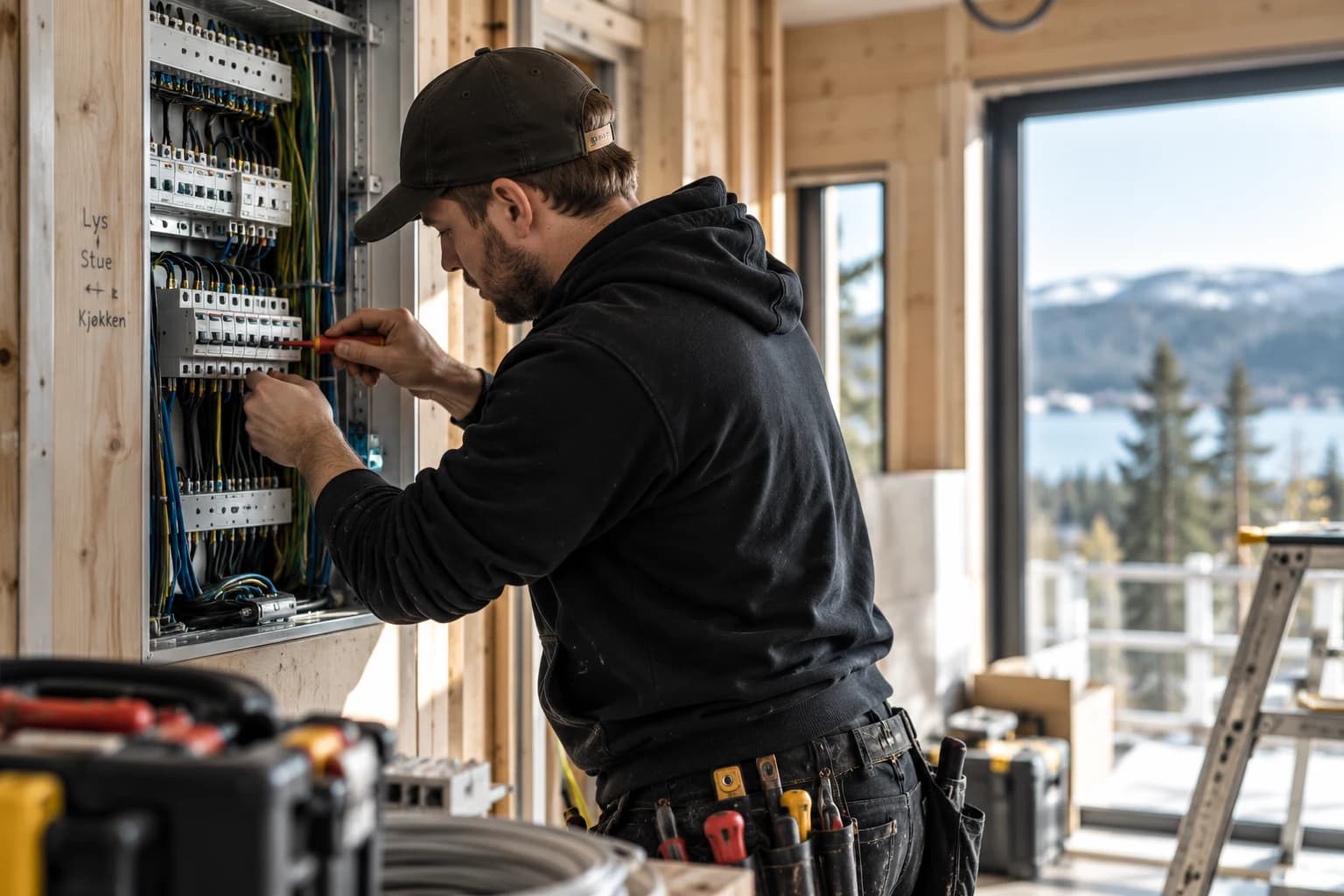 Elektriker i arbeid